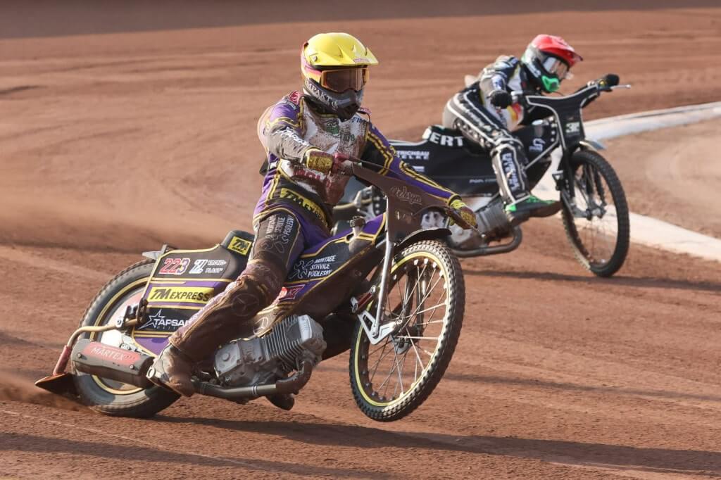 A huge moment for Speedway GP newcomer Kacper Woryna. PHOTO: Jarek Pabijan